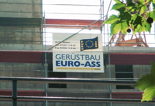 A sign in Germany for 'EURO-ASS'