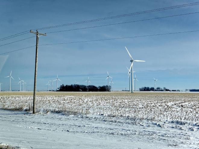 A wind turbine.