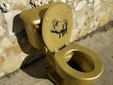 A gold toilet