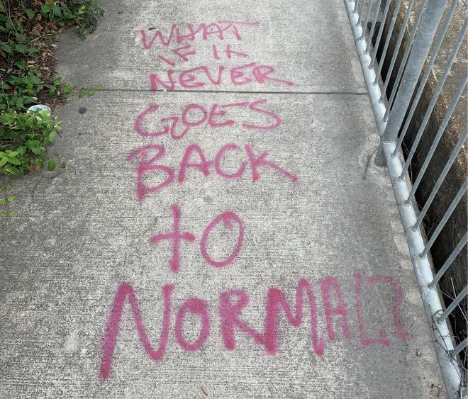 Graffito: “What if it never goes back to normal?”